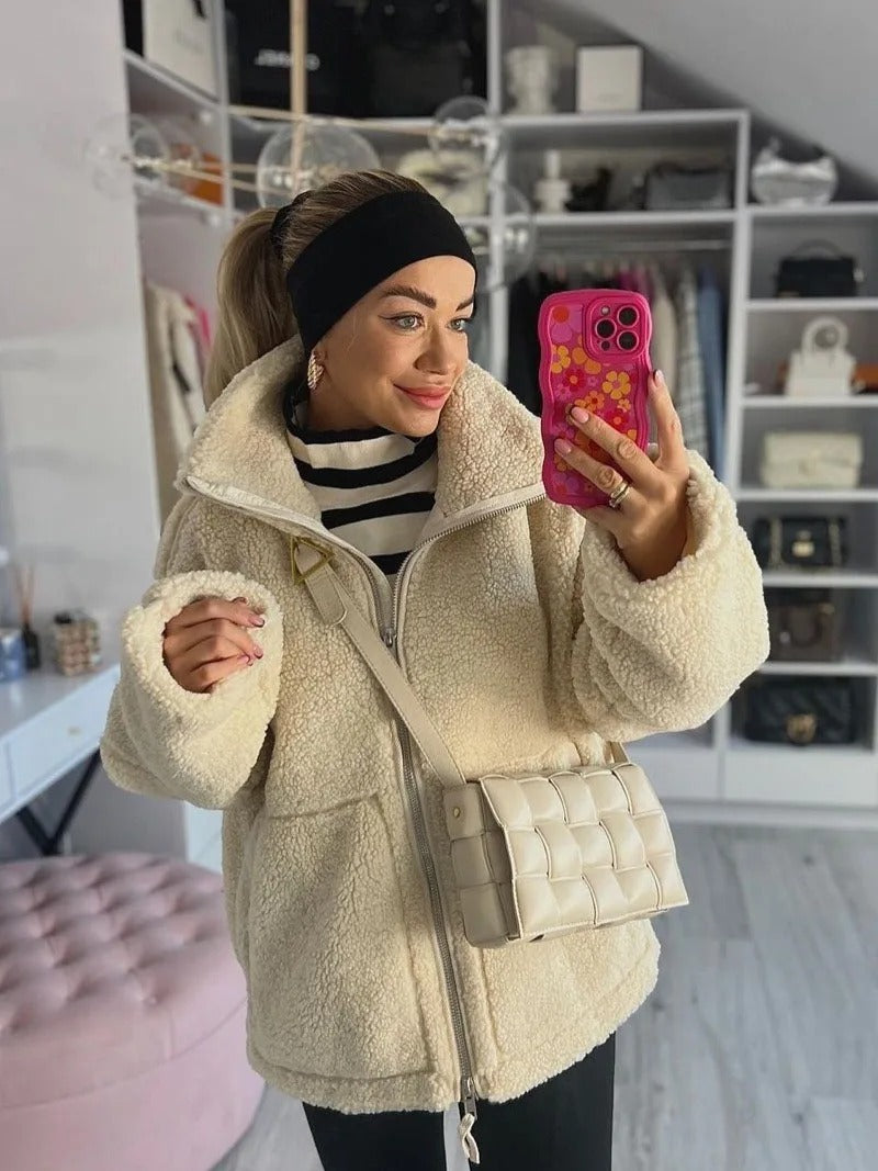 Lila - Oversized warme Fleece-Jacke