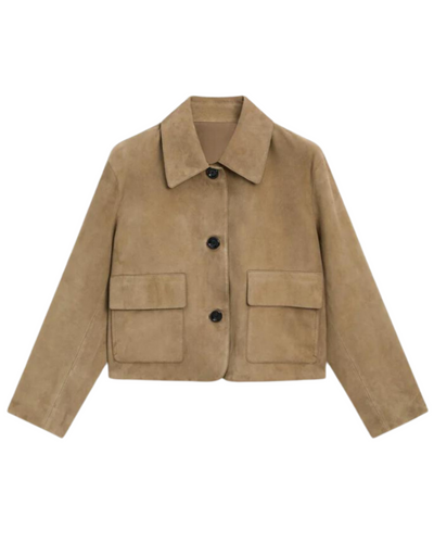 Karly - Beige Lederjacke