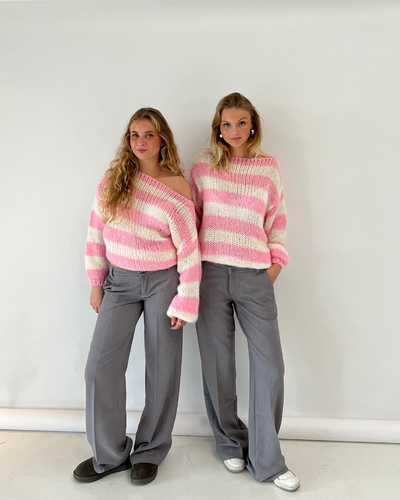 Louisa -  Gestrickter gestreifter Pullover