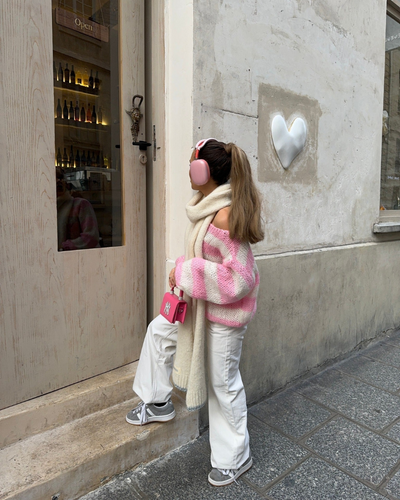 Louisa -  Gestrickter gestreifter Pullover