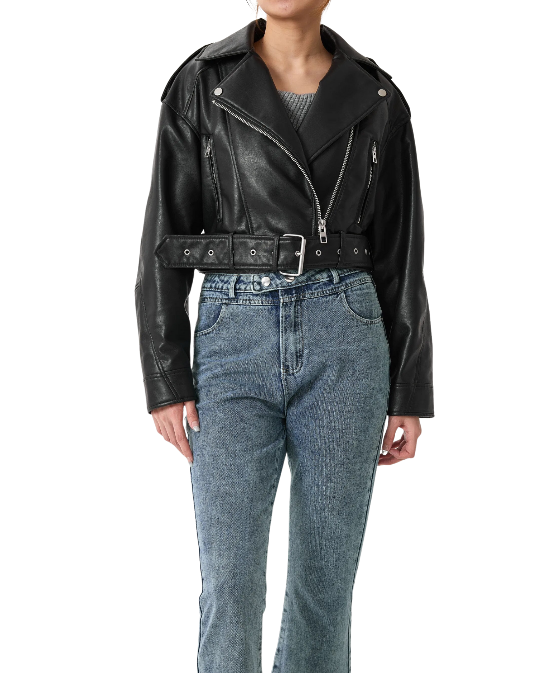 Vivien™ | Cropped Bikerjacke
