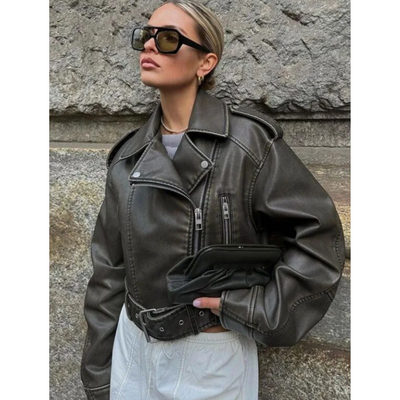 Vivien™ | Cropped Bikerjacke