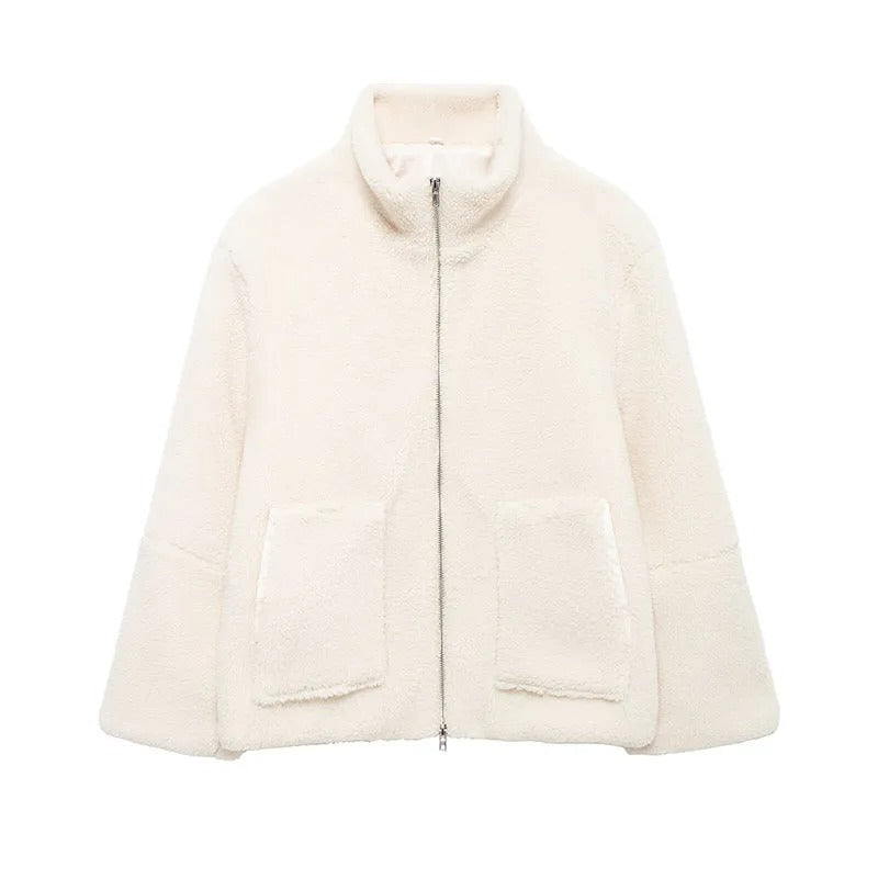 Lila - Oversized warme Fleece-Jacke