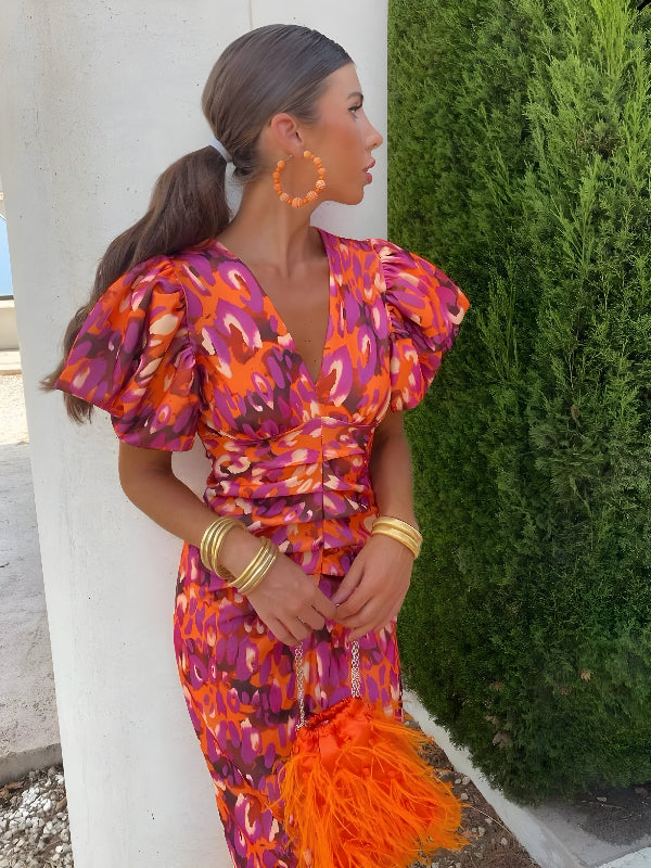 Kim™ | Kleid mit plissierten Ärmeln