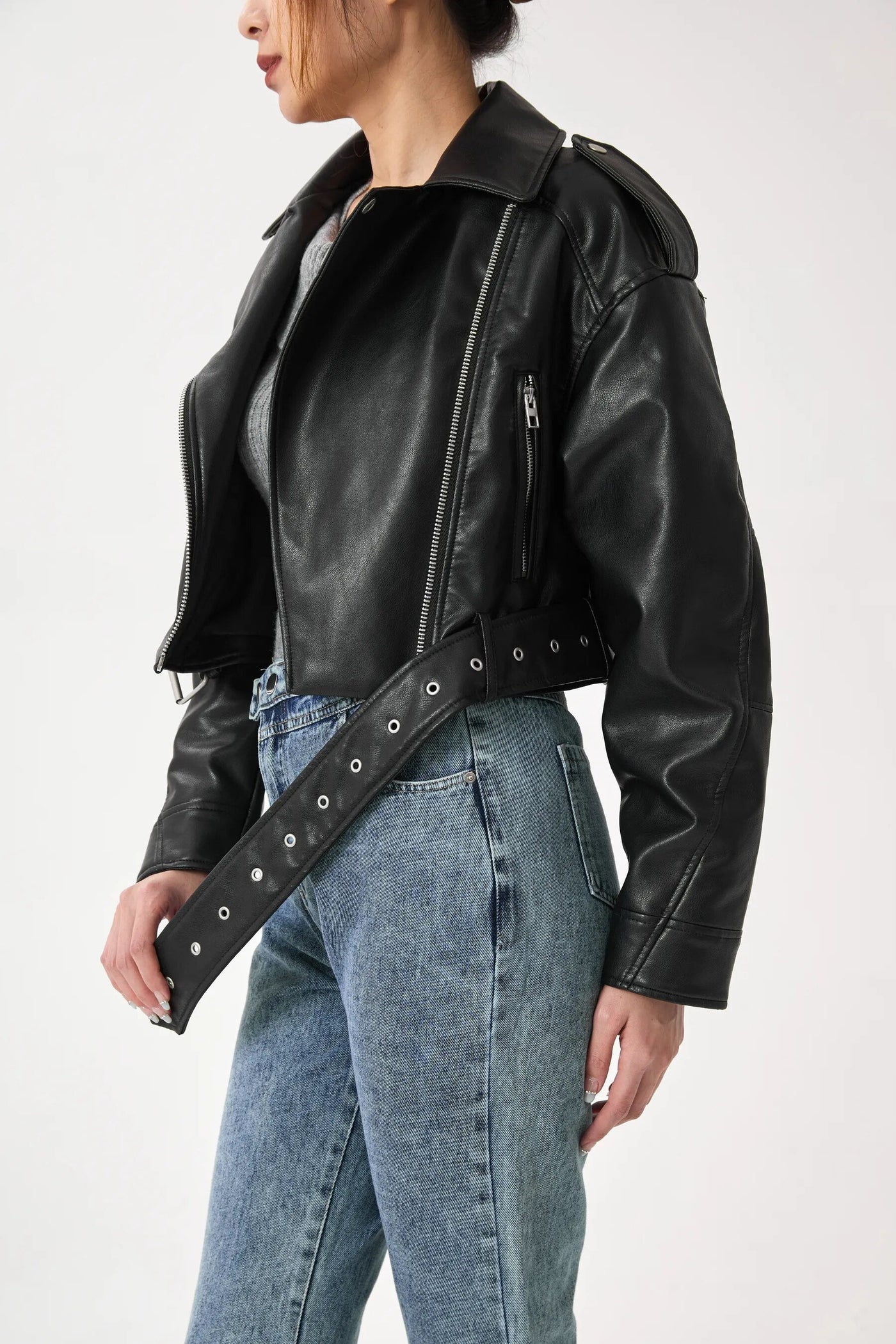 Vivien™ | Cropped Bikerjacke