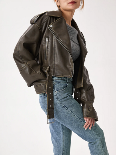 Vivien™ | Cropped Bikerjacke