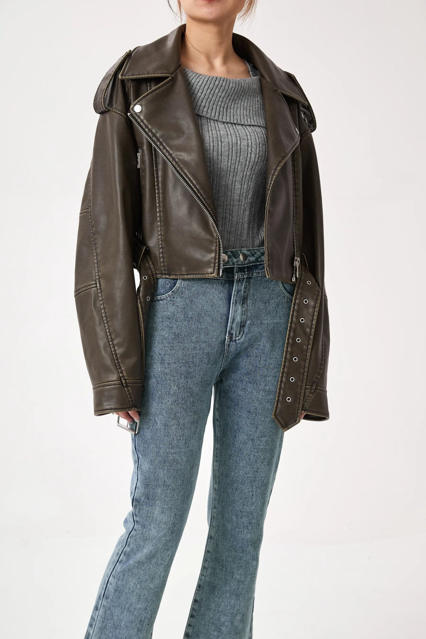 Vivien™ | Cropped Bikerjacke