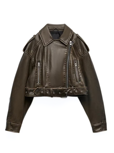 Vivien™ | Cropped Bikerjacke