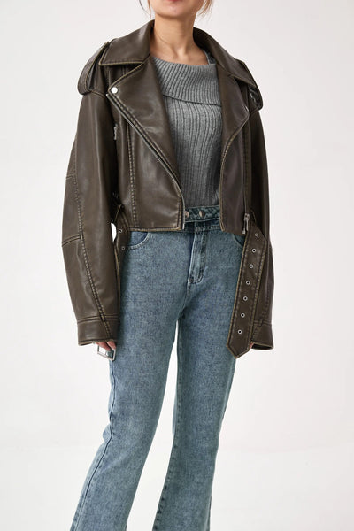 Vivien™ | Cropped Bikerjacke